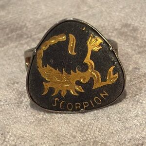 Black and Gold Scorpion horoscope zodiac Ring